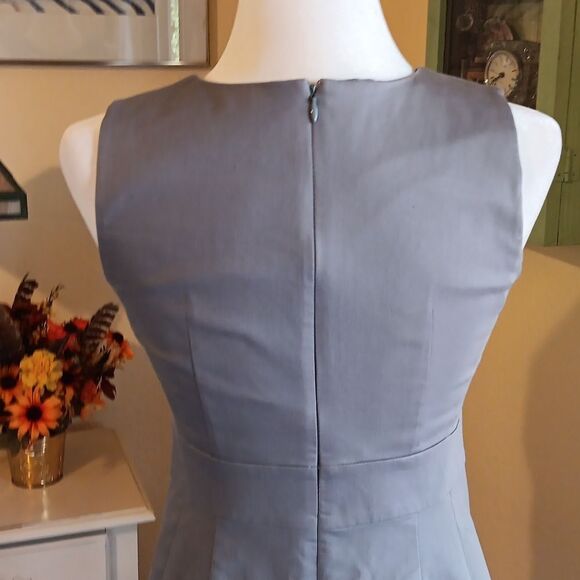 NWOT Ann Taylor Gray Sheath Dress Coastal Grandma Normcore Beigecore - Picture 9 of 15